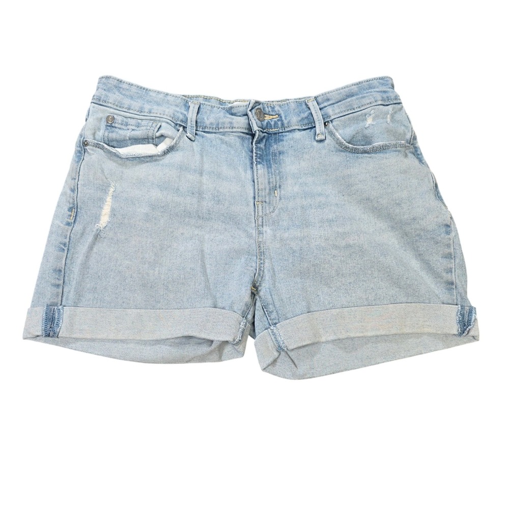 Denizen from Levi's Cuffed Denim Shorts Women's Size 8 Blue Mid Rise Distressed